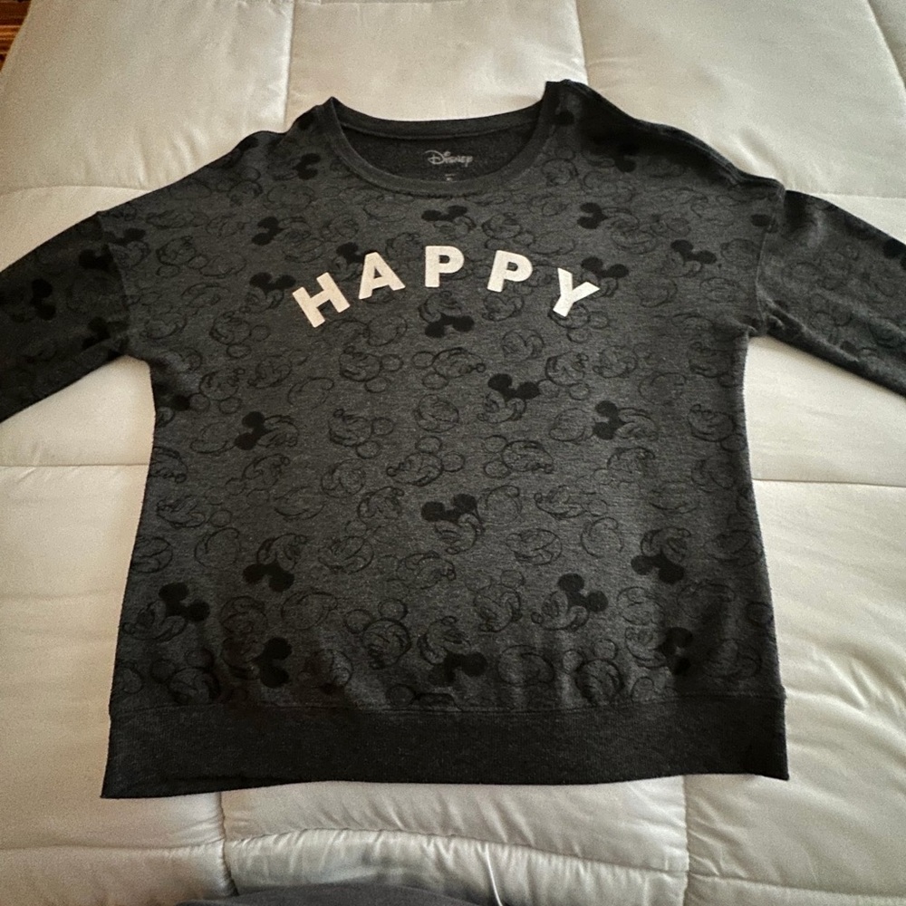 Disney women’s  Charcoal Mickey Mouse Sweatshirt